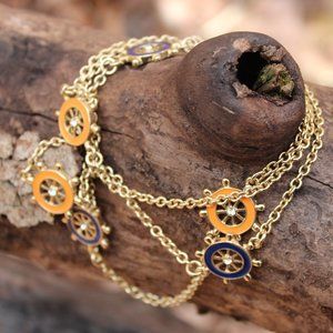 Jcrew Sailor Nautical Wheel Captain Necklace